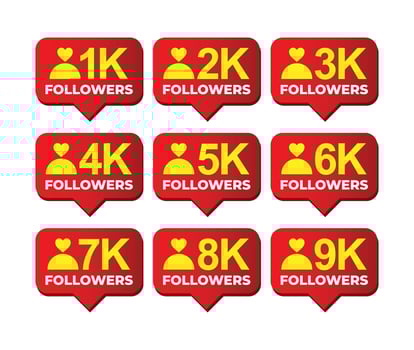 Social Media Followers Tag Design Template vector