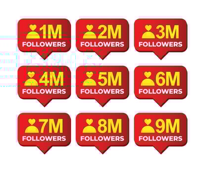 Social Media Followers Tag Design Template vector