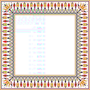 Vector colored square classic Greek meander ornament. Pattern of ancient Greece. Border, frame of the Roman Empire