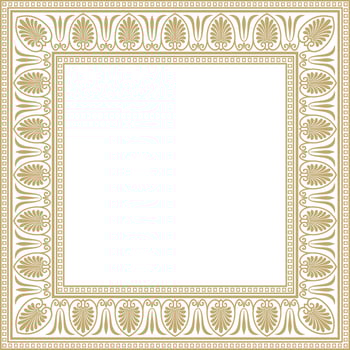 Vector golden square classic greek ornament. European ornament. Border, frame Ancient Greece, Roman Empire