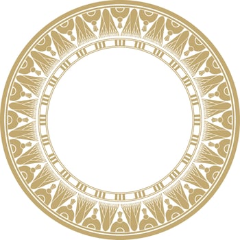 Vector golden round Egyptian ornament. Endless Circle, Ring of Ancient Egypt. Geometric African frame