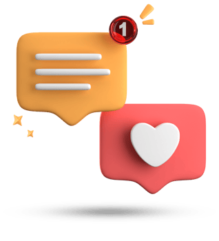 3d rendering of speech bubble love, 3D pastel pink purple chat icon set. Set of 3d speak bubble. png