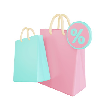 PNG file of 3d rendering object of shopping bag with transparent background