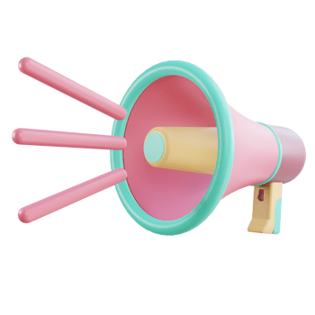 PNG file of 3d rendering object of megaphone with transparent background