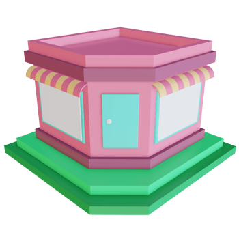 PNG file of 3d rendering object of store with transparent background