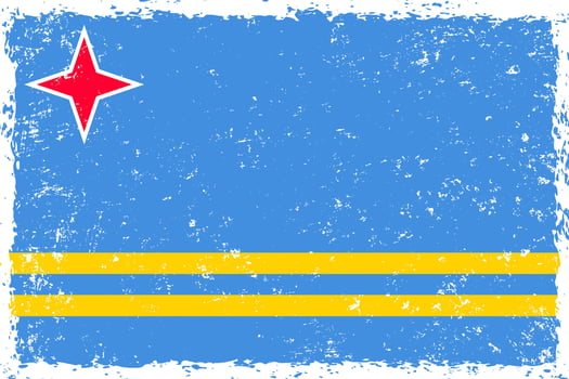 Aruba flag grunge distressed style vector