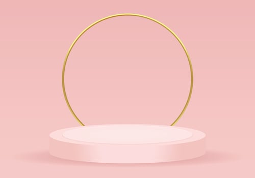podium. Realistic 3D cylinder pedestal podium set . Minimal scene for products stage showcase, promotion display. Vector geometric forms in shadow