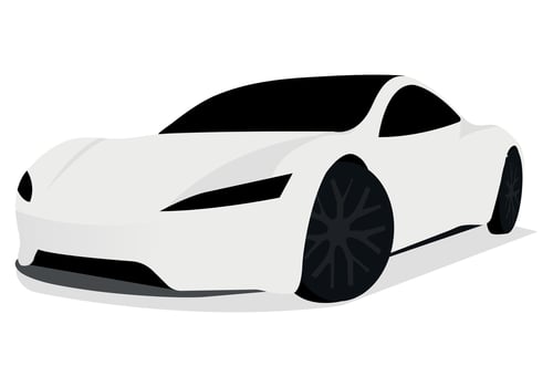 Realistic car isolated on white. Vector car illustration. Set the car from all sides.