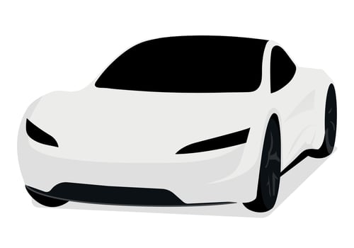 Realistic car isolated on white. Vector car illustration. Set the car from all sides.