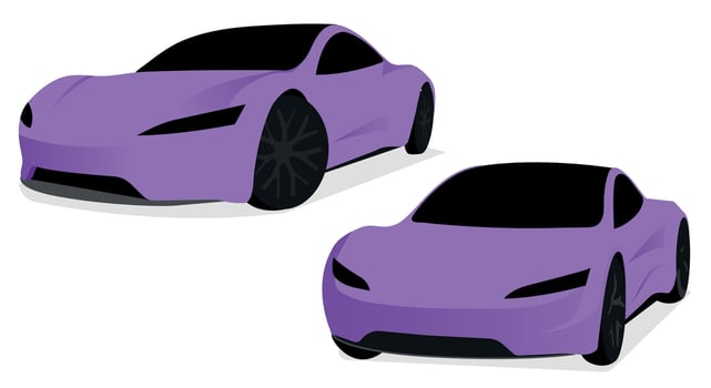 Realistic car isolated on white. Vector car illustration. Set the car from all sides.
