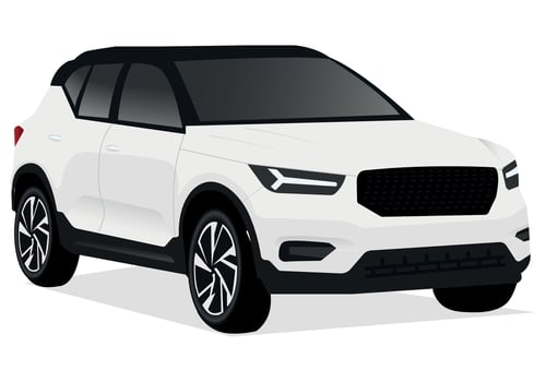 Realistic car isolated on white. Vector car illustration. Set the car from all sides.