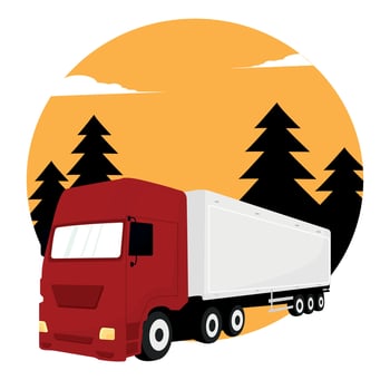 truck on the road vector
