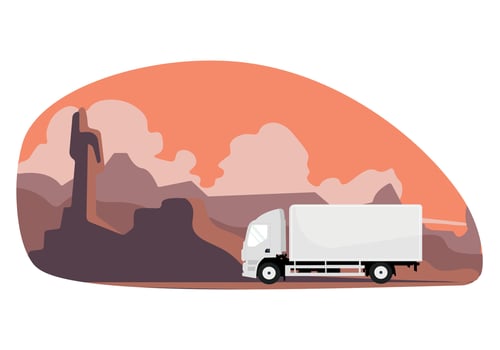 truck on the road vector