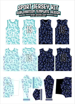 Triangle Tiles Sports Jersey Design Sportswear Layout Template vector