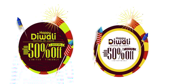 Happy Diwali Festival of Lights Celebration Sale Banner Template Design. vector