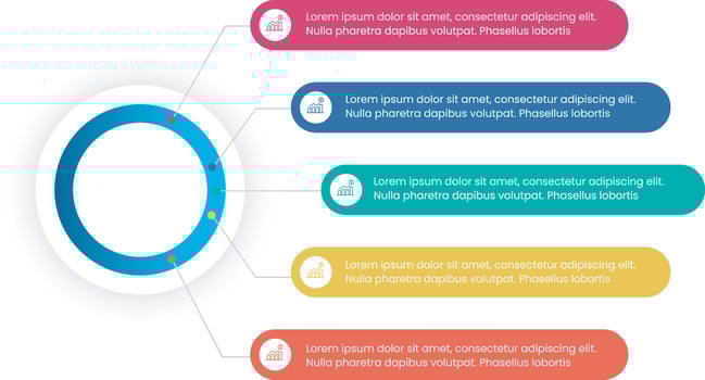 Six circle infographic modern design vector