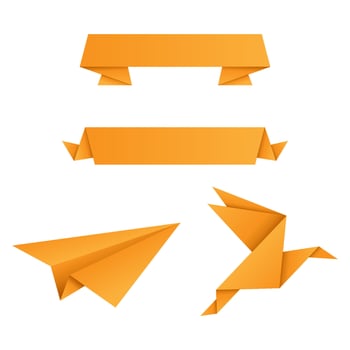 Geometric origami set, vector illustration