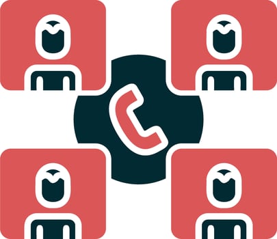 Group Phone Call Vector Icon