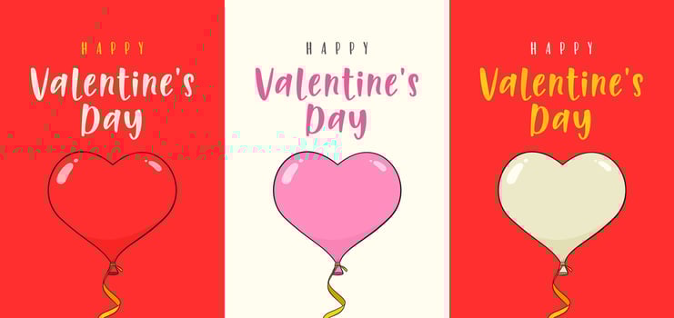 Happy Valentine's Day. Three card templates vector