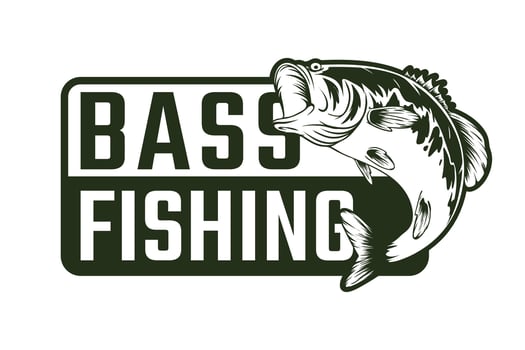 largemouth bass fishing logo design template vector