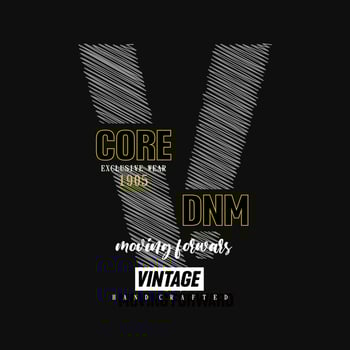 core denim print typography t shirt vector design