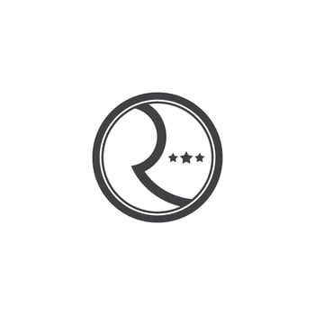 letter r star circle geometric logo vector