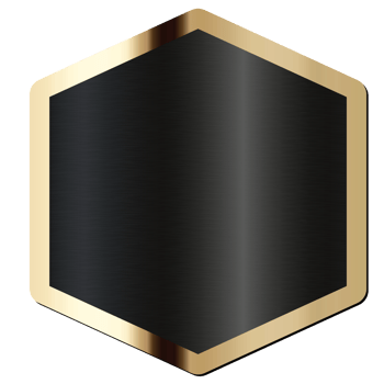 EMBLEM FRAME GOLD BORDER LINE HEXAGONAL png