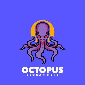 Octopus monster logo vector