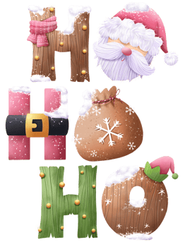 Christmas Decorative Ho Ho Ho Illustration png