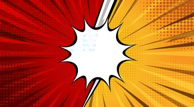 Cartoon comic background. Fight versus. Comics book colorful competition poster with halftone elements. Retro Pop Art style. Vector illustration