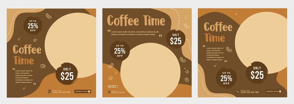 Coffee social media or banner template vector