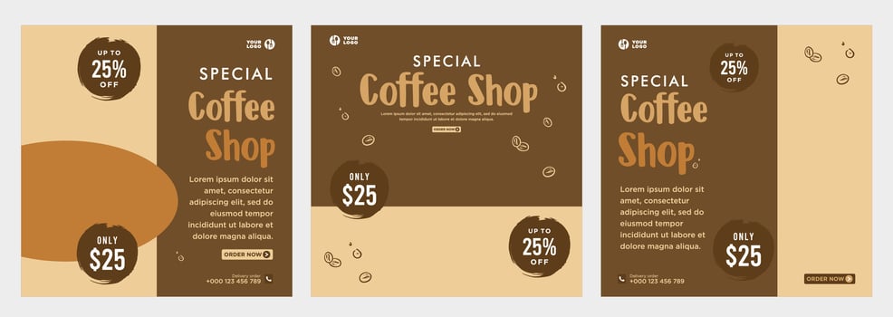 Coffee social media or banner template vector