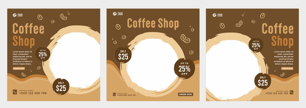 Coffee social media or banner template vector
