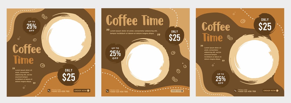 Coffee social media or banner template vector