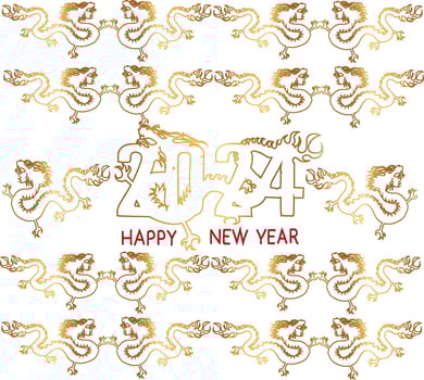 dragon happy new year 2024 vector illustration