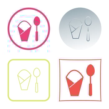 Spoon and Napkin Vector Icon
