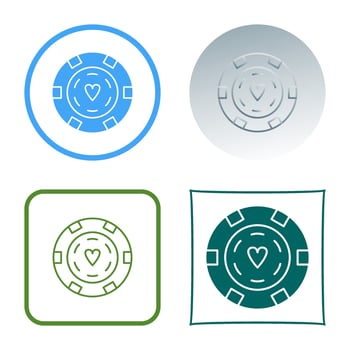 Unique Poker Chips Vector Icon