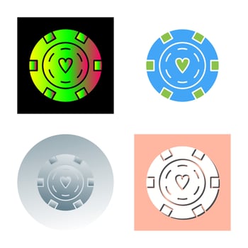 Unique Poker Chips Vector Icon