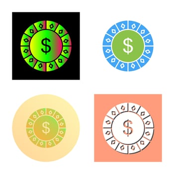 Dollar Chip Vector Icon