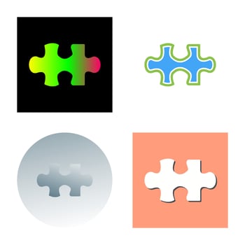 Unique Puzzle Piece Vector Icon