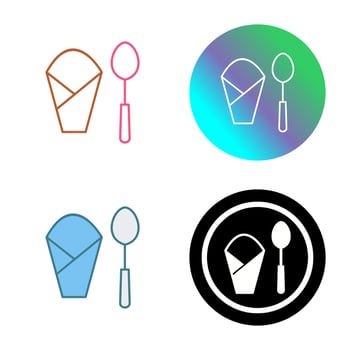 Spoon and Napkin Vector Icon