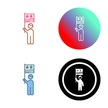Raising Flag Vector Icon