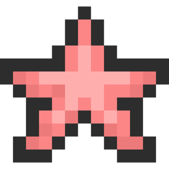 Pixel art cartoon starfish icon png
