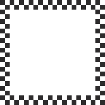 Checkerboard square frame with black and white chess pattern.Y2k geometric shape. Retro groovy illustration png