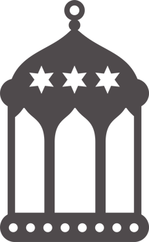 Ramadan lantern. Islamic lamp with stars decoration. Muslim ornament element. Traditional silhouette for holidays png