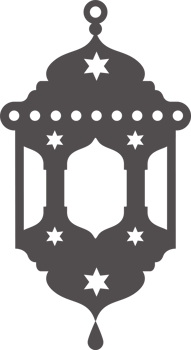 Ramadan lantern. Islamic lamp with stars decoration. Muslim ornament element. Traditional silhouette for holidays png