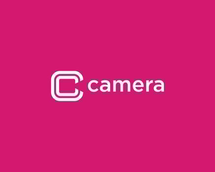 letter C camera logo vector