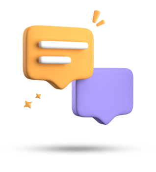 3d rendering of speech bubble with notification icons, 3D pastel yellow blue chat icon set. Set of 3d speak bubble. png