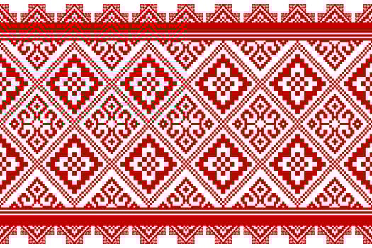 Red Cross stitch colorful geometric traditional ethnic pattern Ikat seamless pattern abstract design for fabric print cloth dress carpet curtains and sarong Aztec African Indian Indonesian vector