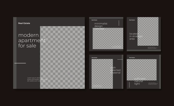 Real estate for sale social media post template vector